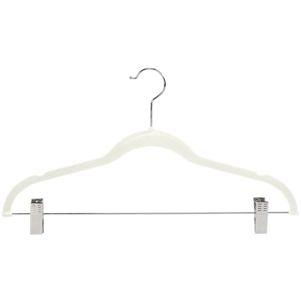 Simplify Velvet Hangers with Clips in Ivory, 6PK 23250-IVORY - main